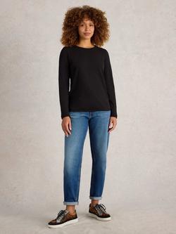 White Stuff Clara Long Sleeve Top, Black, Black