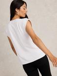 White Stuff Claudia Shirred Shoulder Top, White