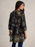 White Stuff Marta Floral Tunic Top, Black/Multi