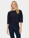 Saint Tropez Uta Cropped Sleeve Jumper, Night Sky