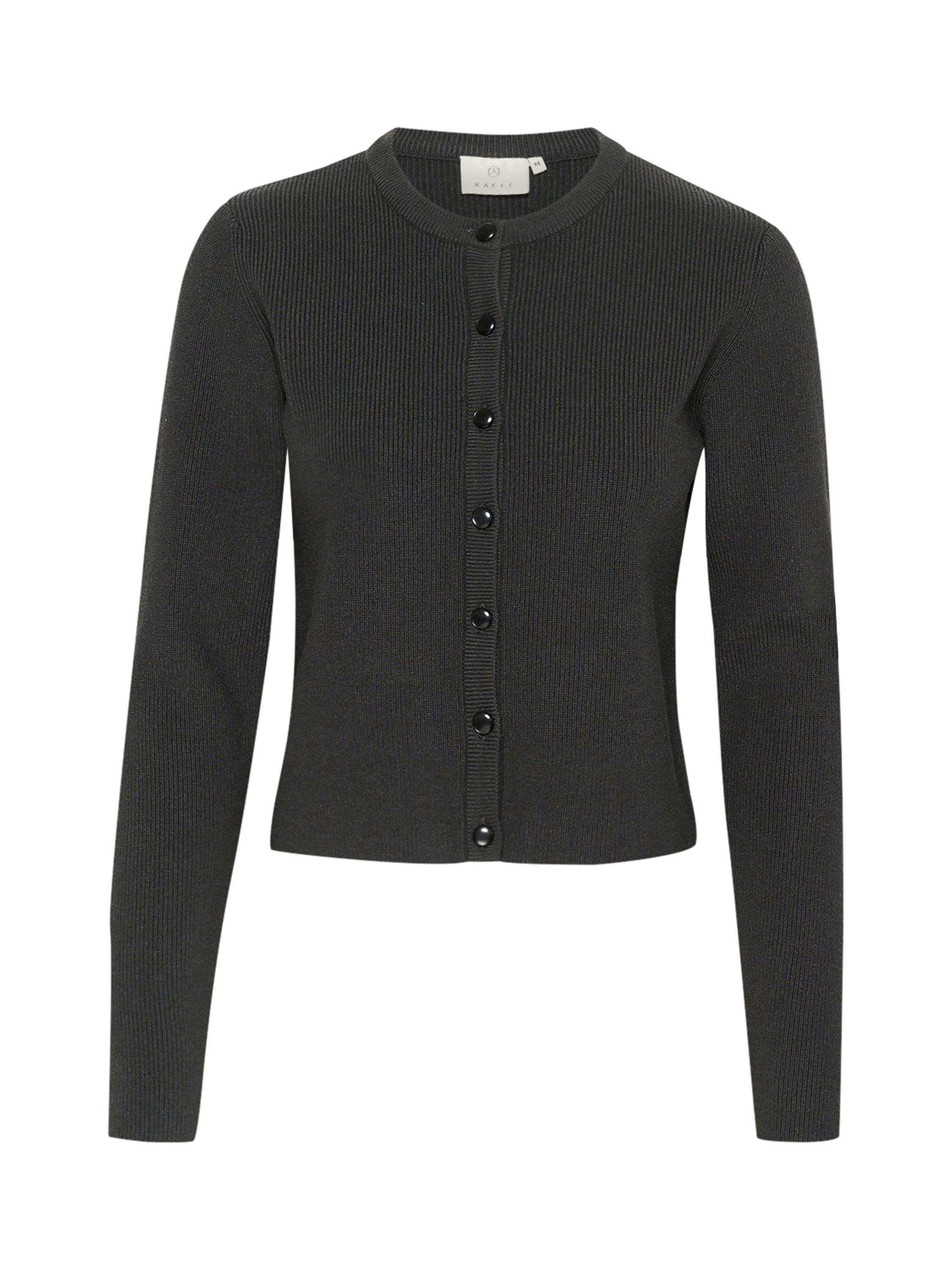 Product image 4 of 5, which shows KAFFE Amy Slim Fit Cardigan, Black Oyster, XS