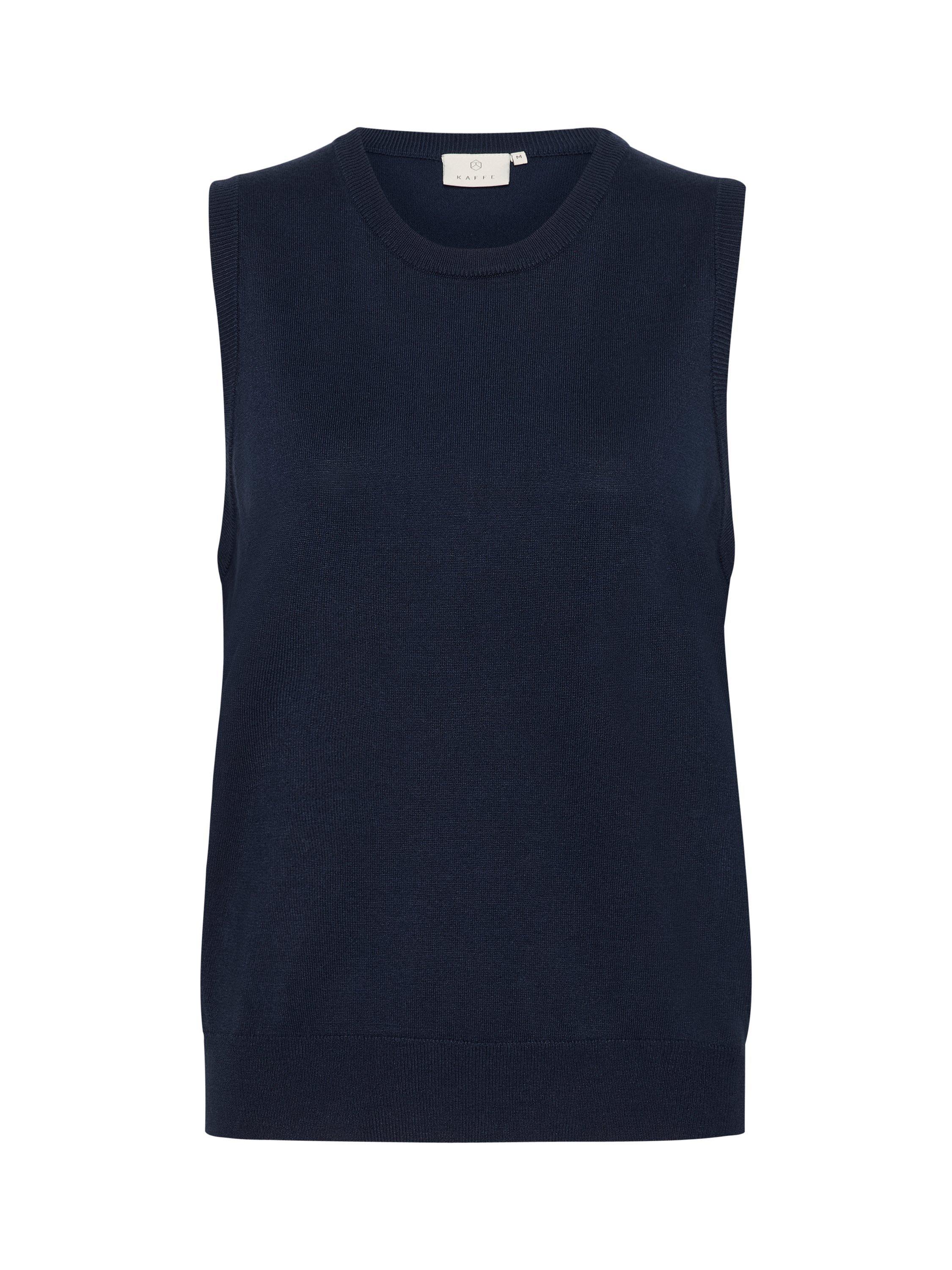Product image 5 of 6, which shows KAFFE Lizza Sleeveless Knit Top, Midnight Marine, XS