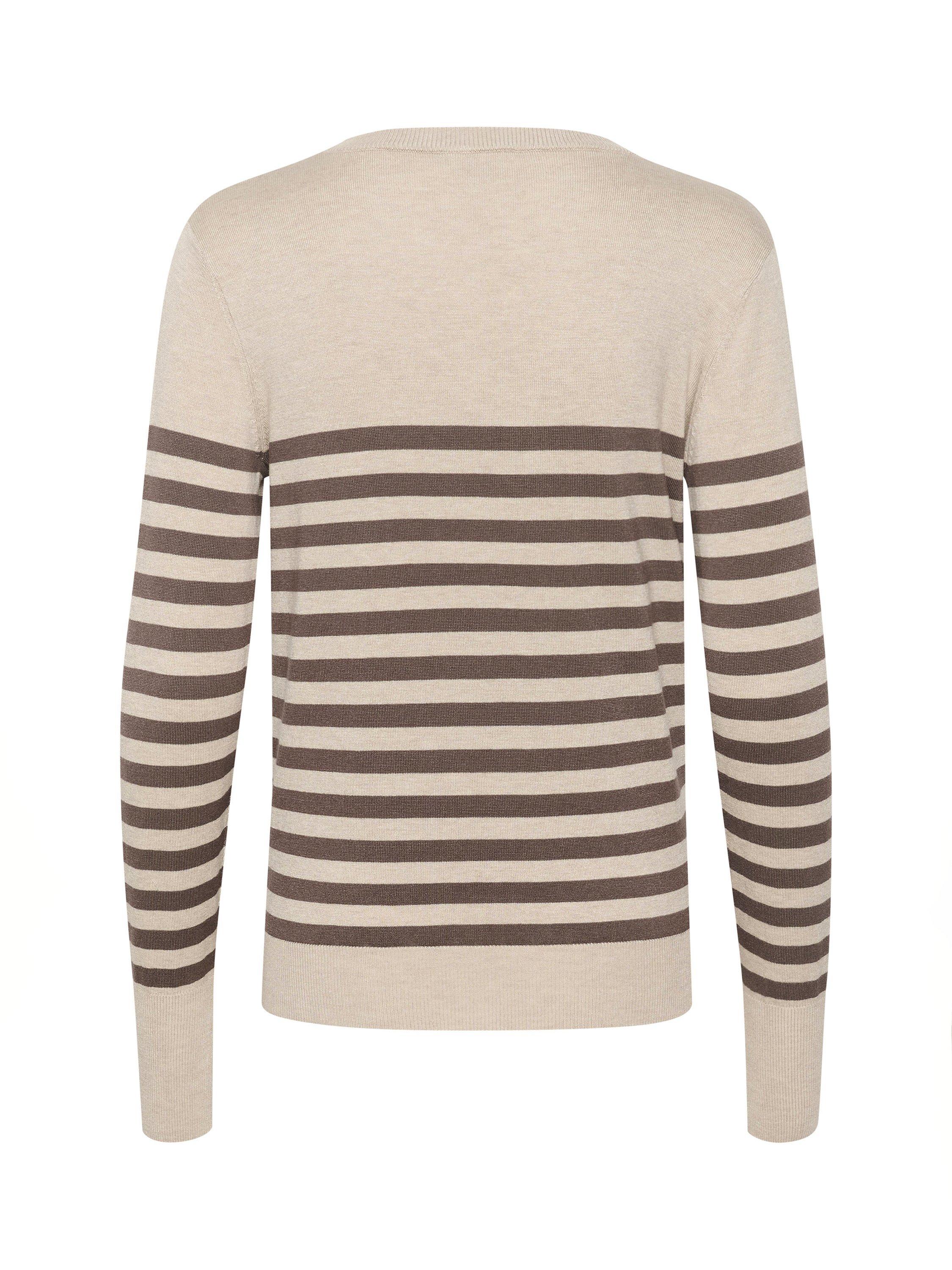 Product image 5 of 5, which shows KAFFE Lizza Stripe Jumper, Stone/Brown, XS