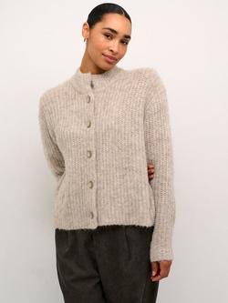 KAFFE Ane Wool Blend Cardigan, Brown Melange, Brown Melange