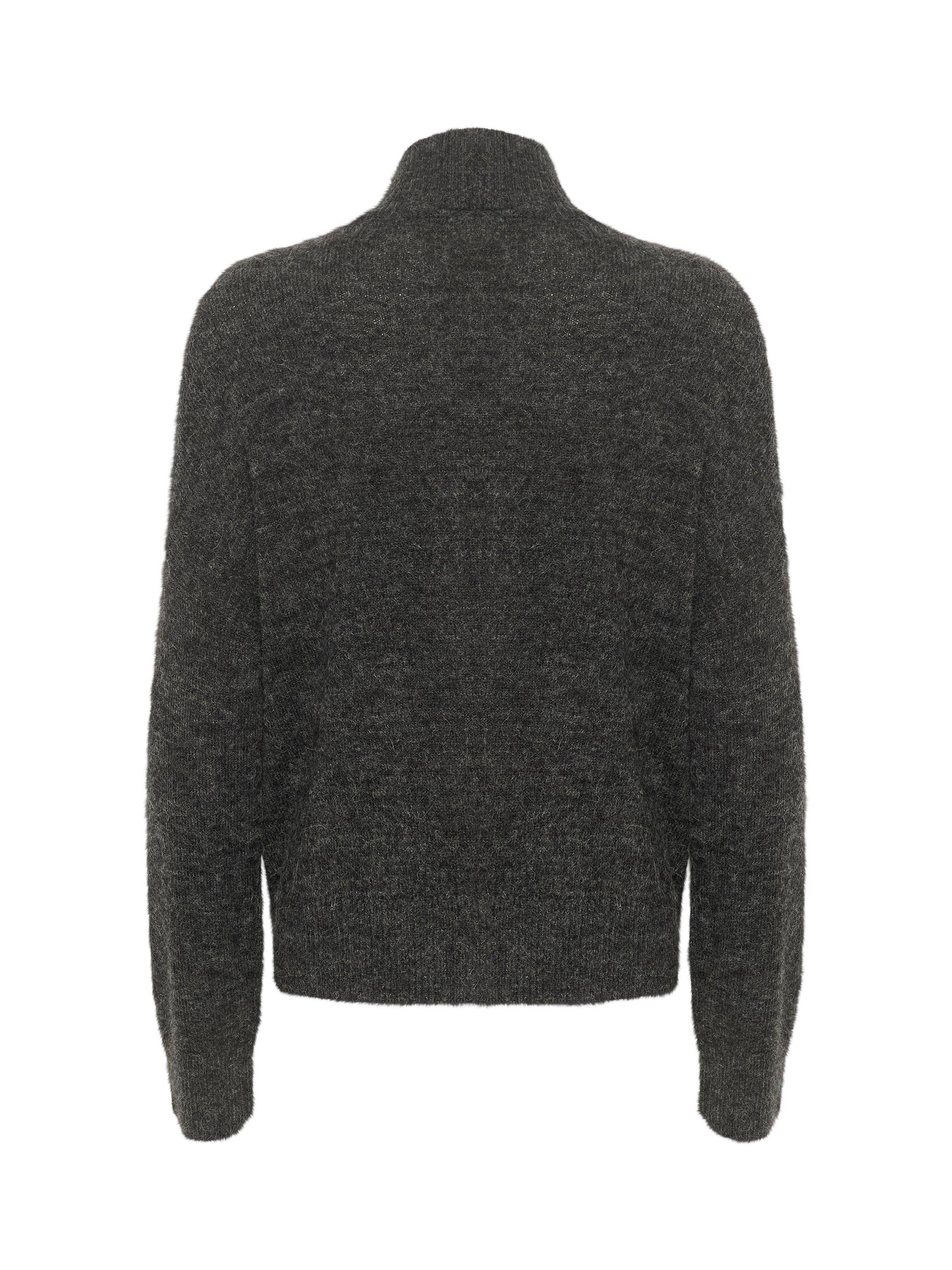 Product image 5 of 5, which shows KAFFE Vera Zipper High Neck Cardigan, Dark Grey Melange, XS