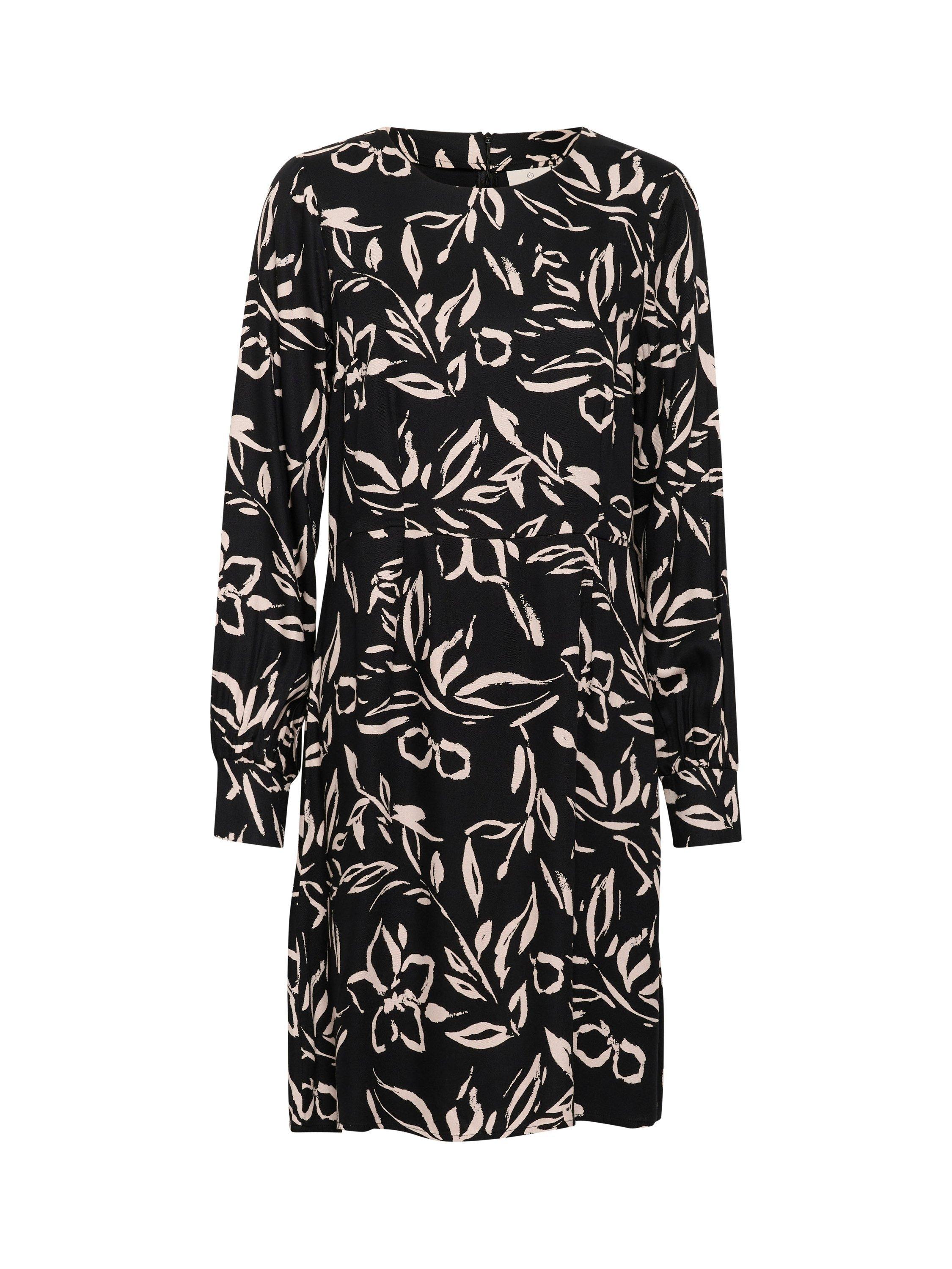 Product image 4 of 5, which shows KAFFE Forrest Long Sleeve Dress, Black/Sand, 8