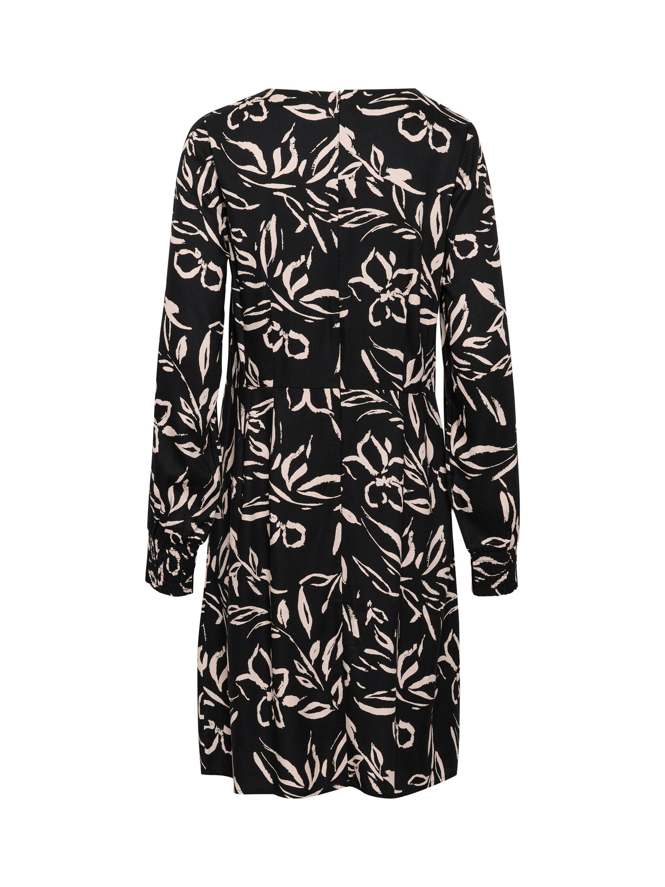 Product image 5 of 5, which shows KAFFE Forrest Long Sleeve Dress, Black/Sand, 8