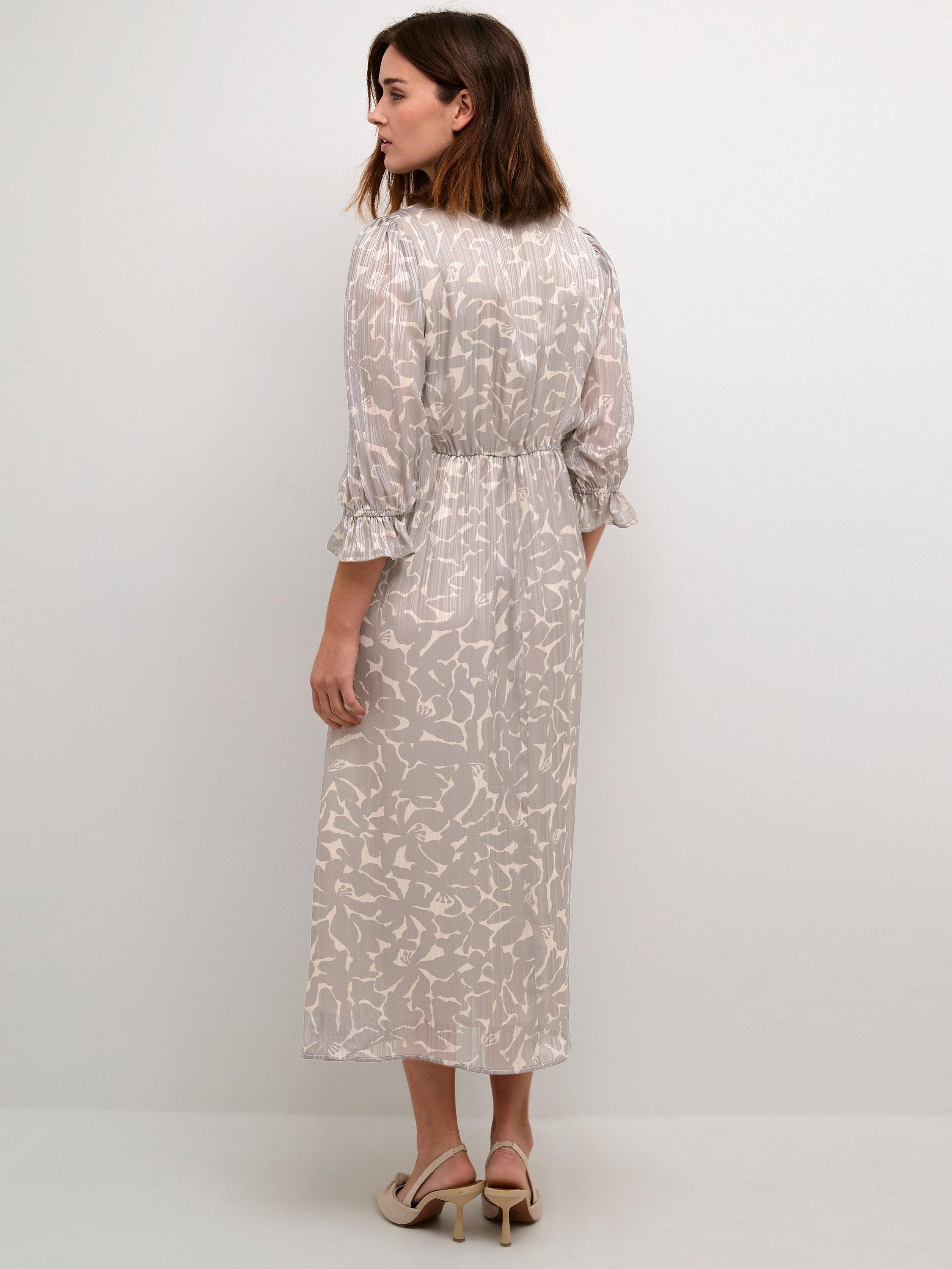 Product image 2 of 5, which shows KAFFE Emma V-Neck Midi Dress, Steeple Gray, 8