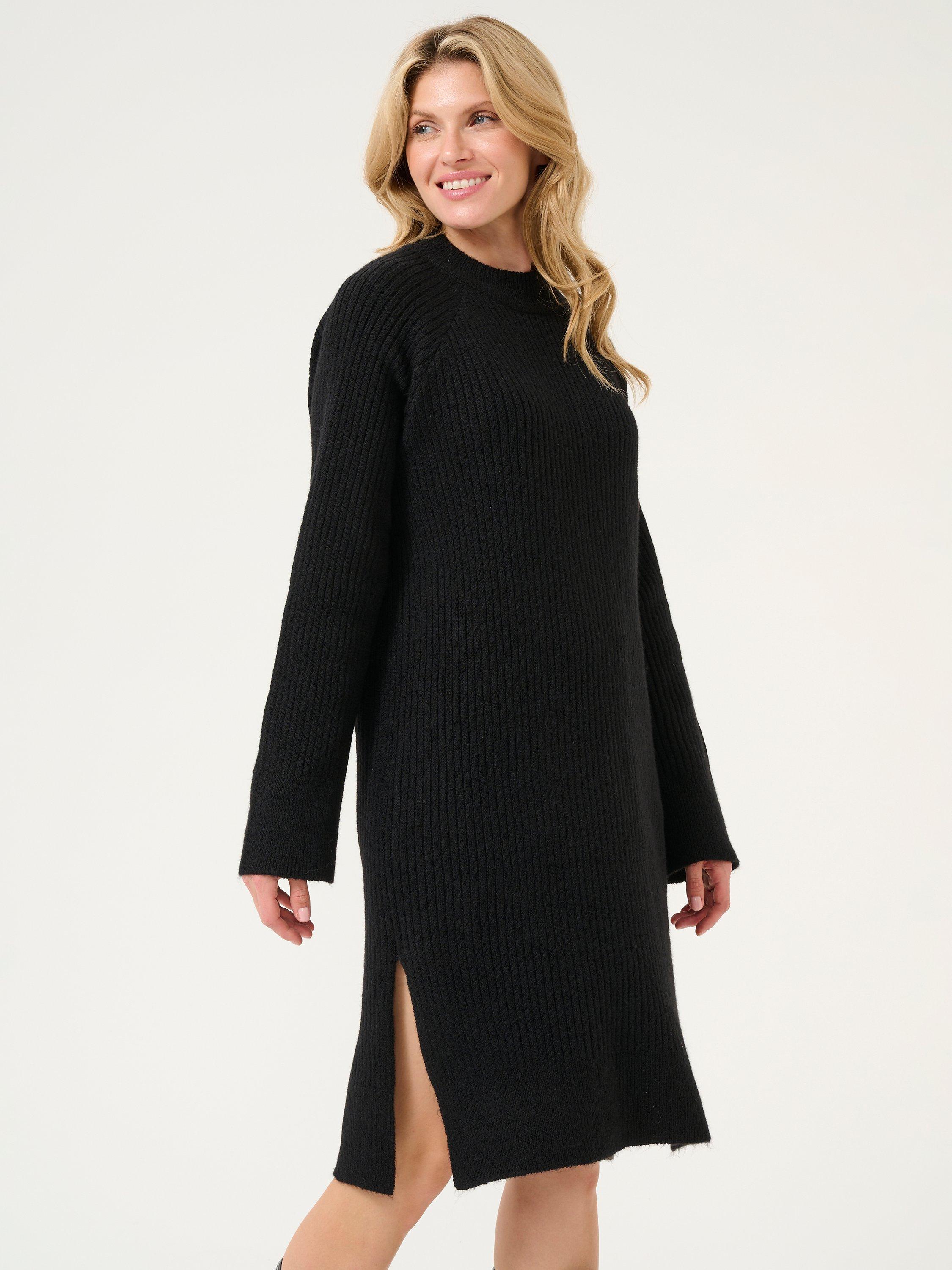 KAFFE Rinya Wool Blend Knit Dress, Black