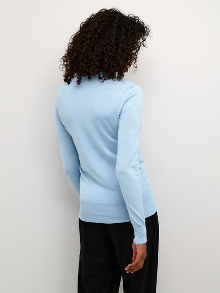 KAFFE Astrid Roll Neck Jumper - view 2, Celestial Blue