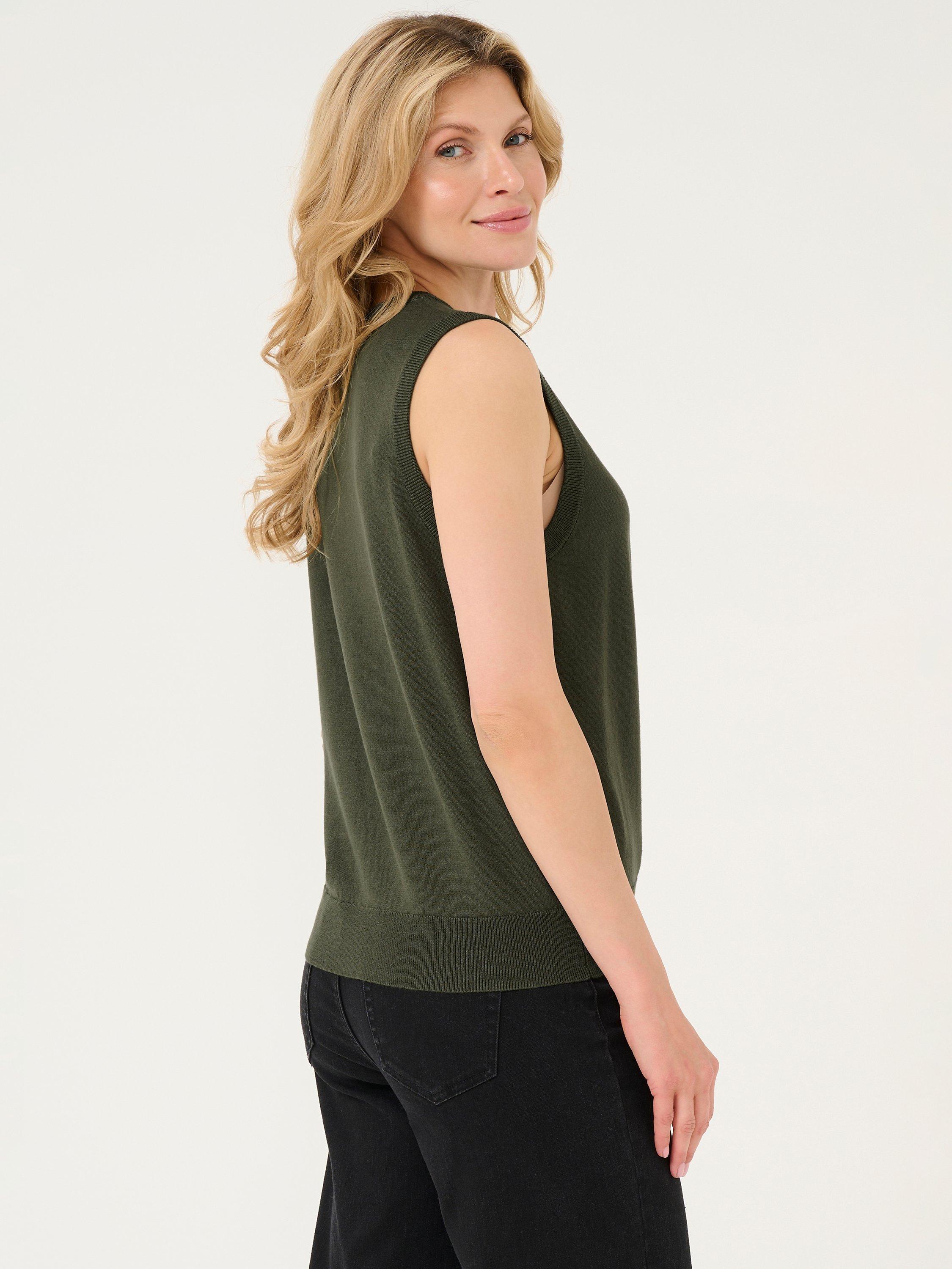 Product image 2 of 6, which shows KAFFE Lizza Sleeveless Jumper, Forest Night, XS
