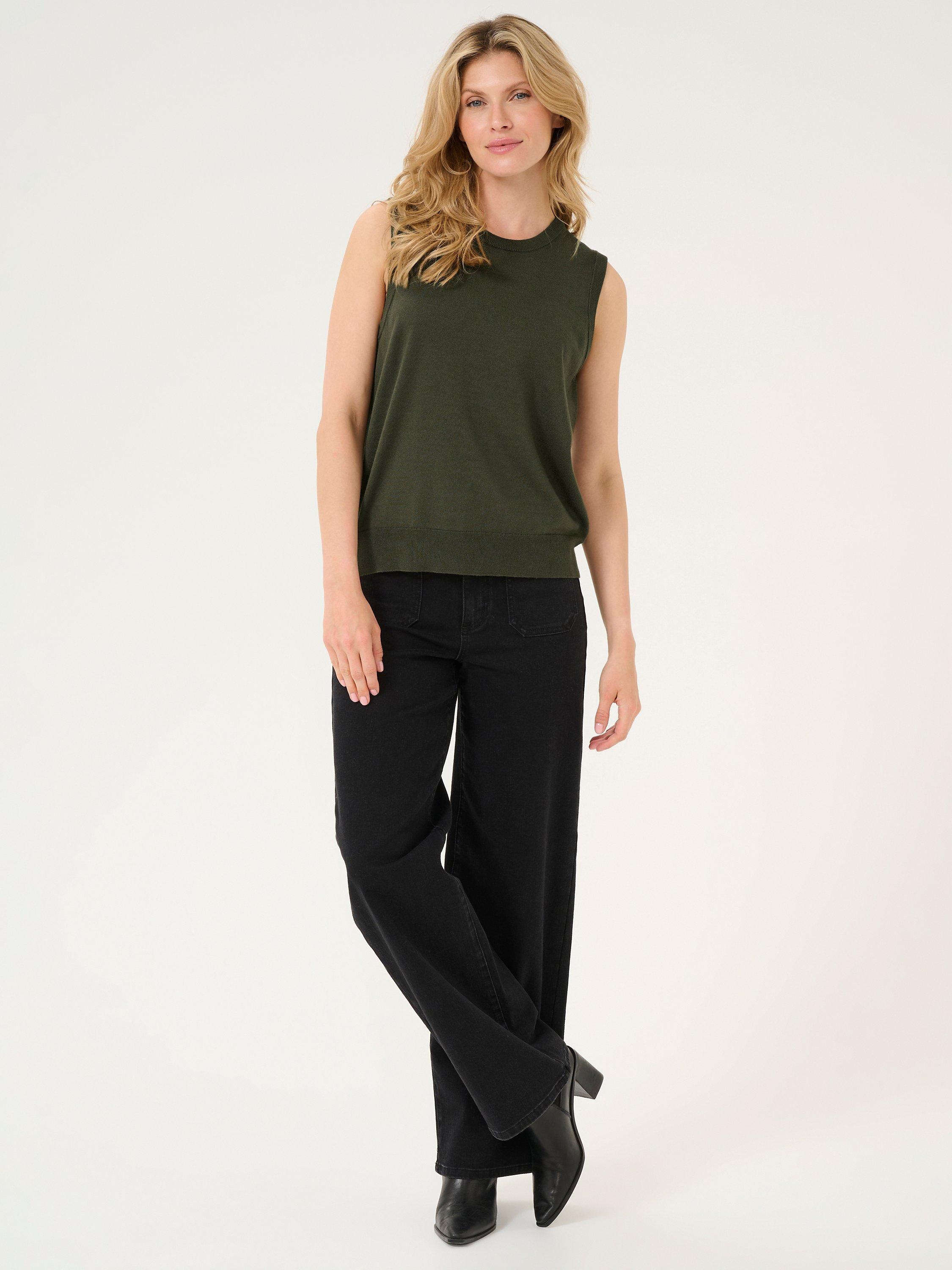 Product image 3 of 6, which shows KAFFE Lizza Sleeveless Jumper, Forest Night, XS