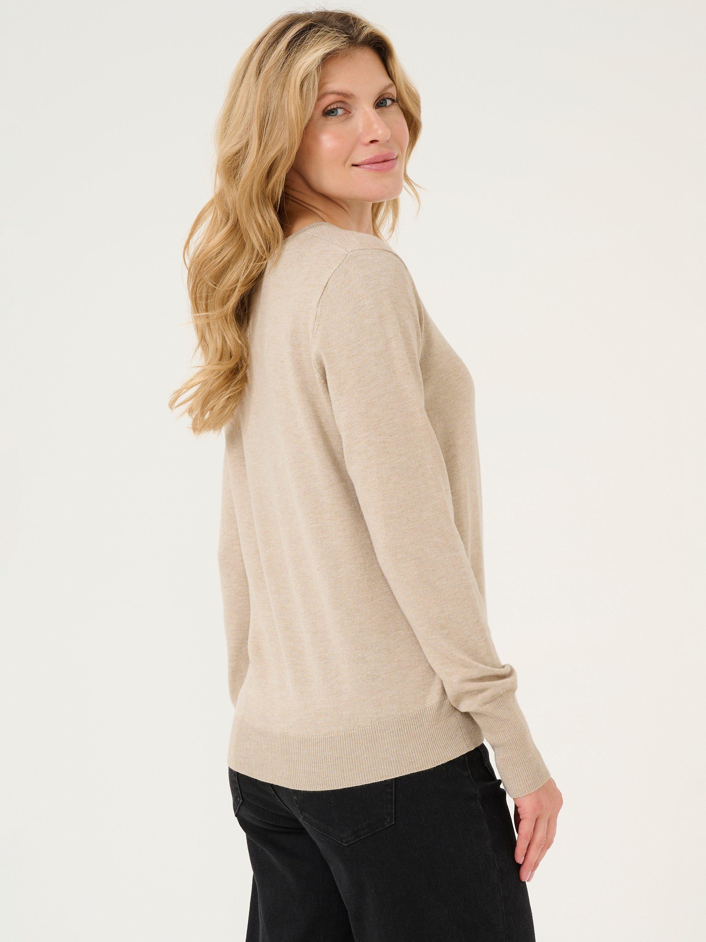 Product image 2 of 6, which shows KAFFE Kalizza Fine Knit Jumper, Feather Gray Melange, XS