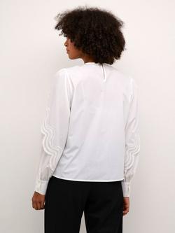 KAFFE Christine Round Neck Lace Top, Optical White - view 2, Optical White