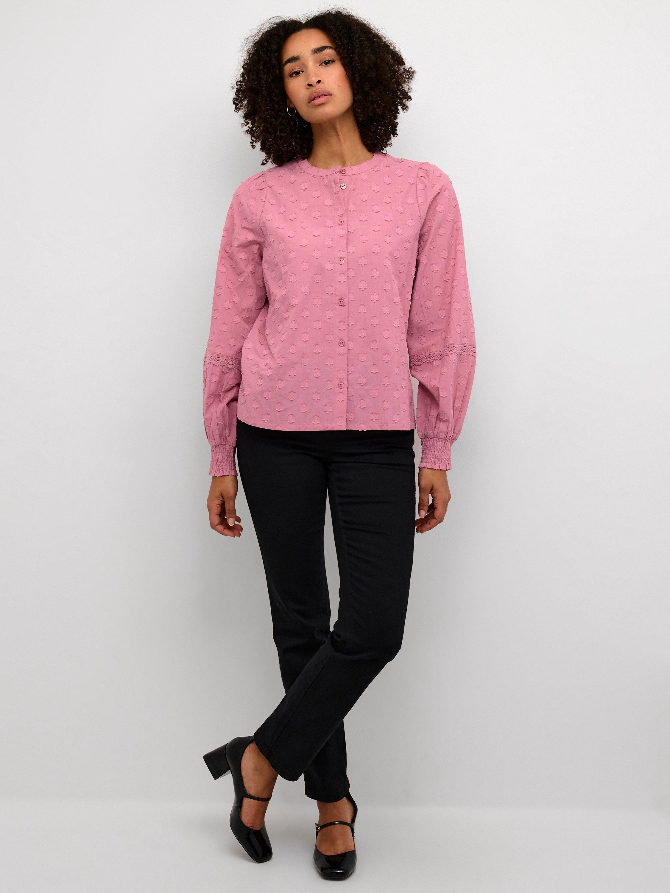 Product image 3 of 5, which shows KAFFE Enya Floral Top, Mesa Rose, 8