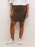 KAFFE Penny Cotton Blend Bodycon Skirt, Major Brown