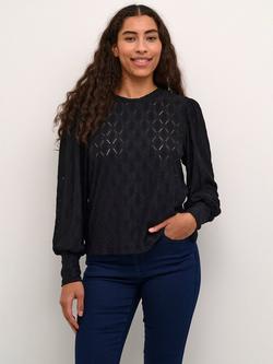 KAFFE Tine Lace Top, Black, Black
