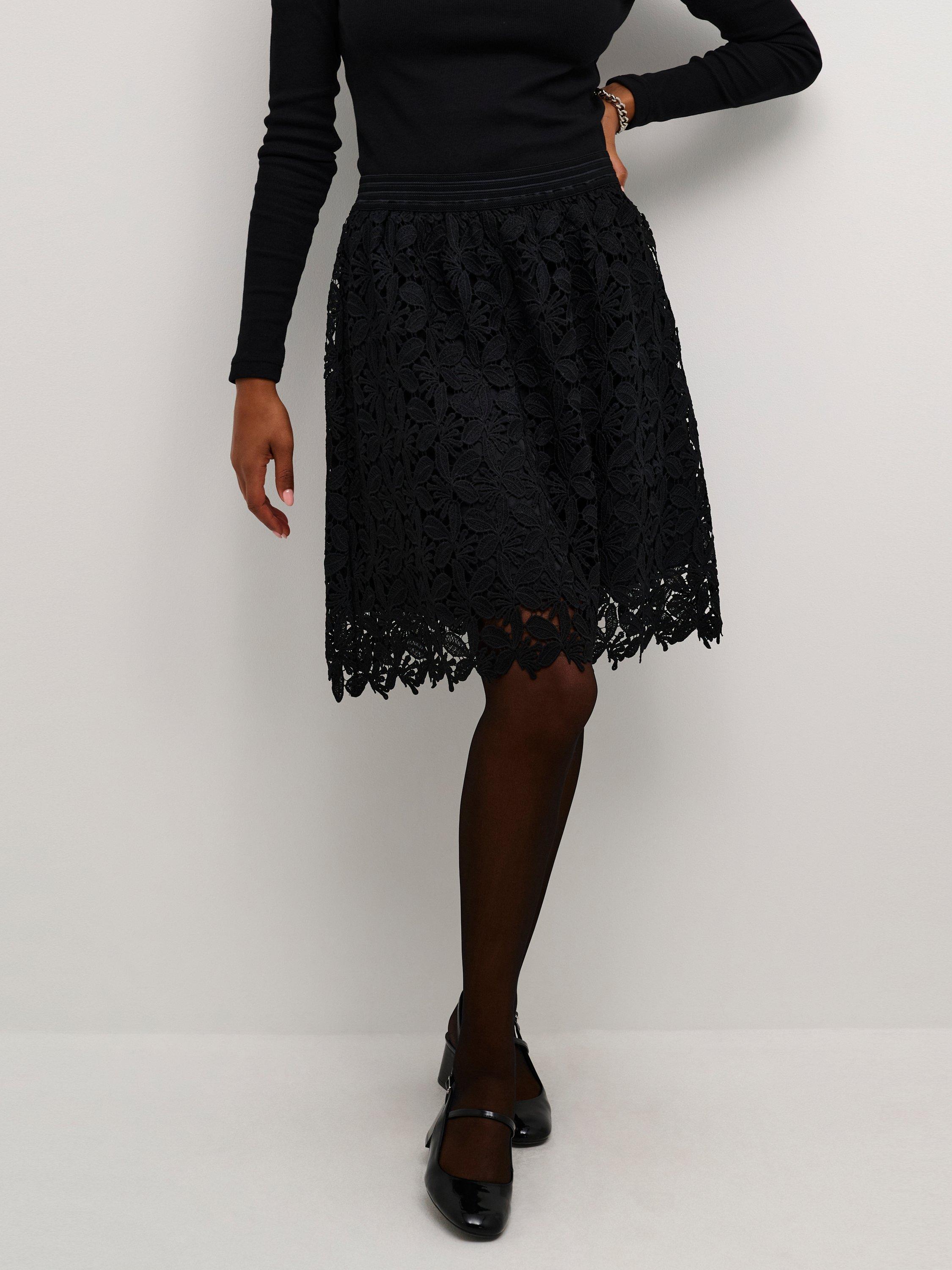 KAFFE Emilia Lace Skirt Black Deep