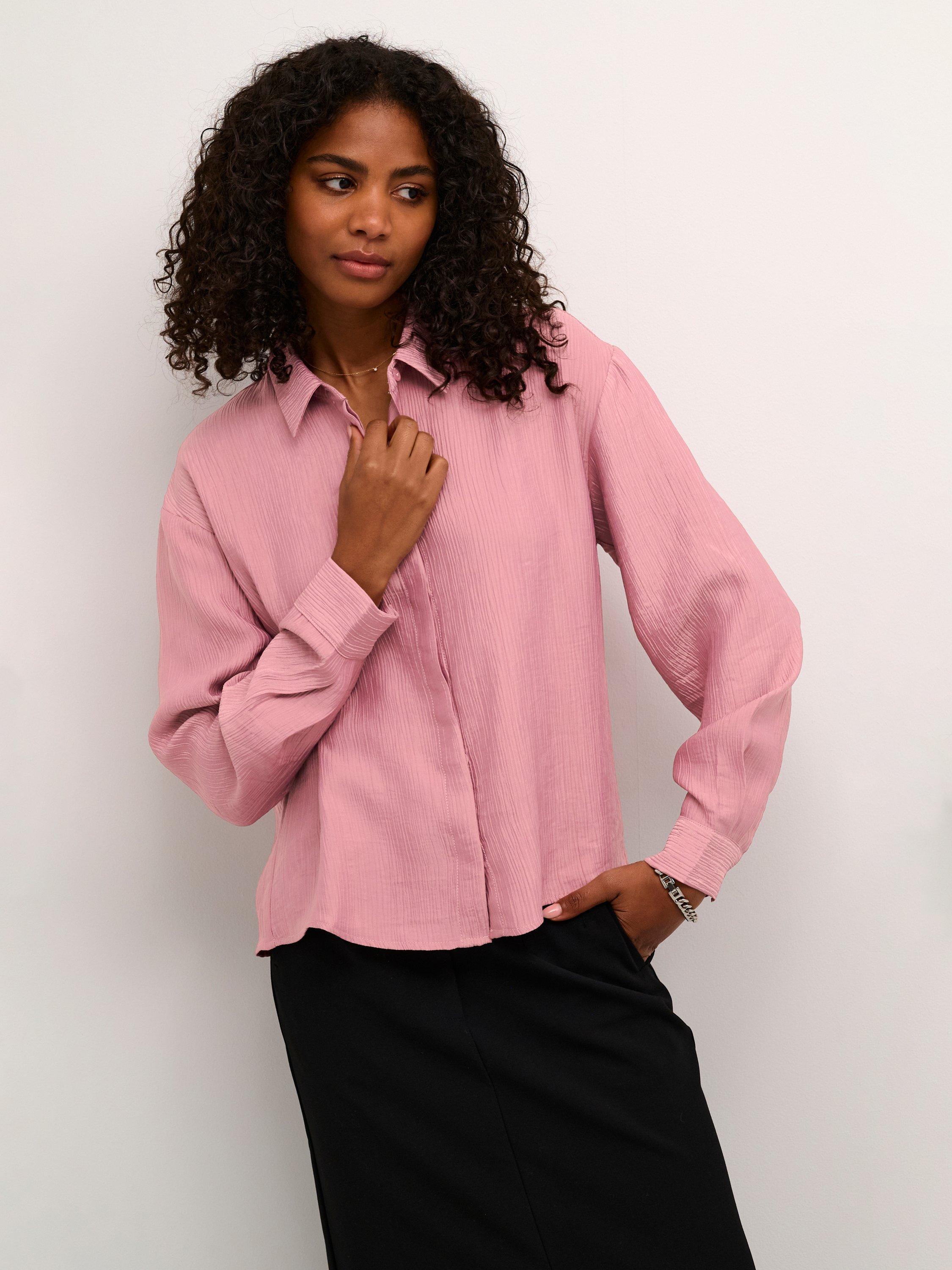 KAFFE Victoria Long Sleeve Shirt, Mesa Rose