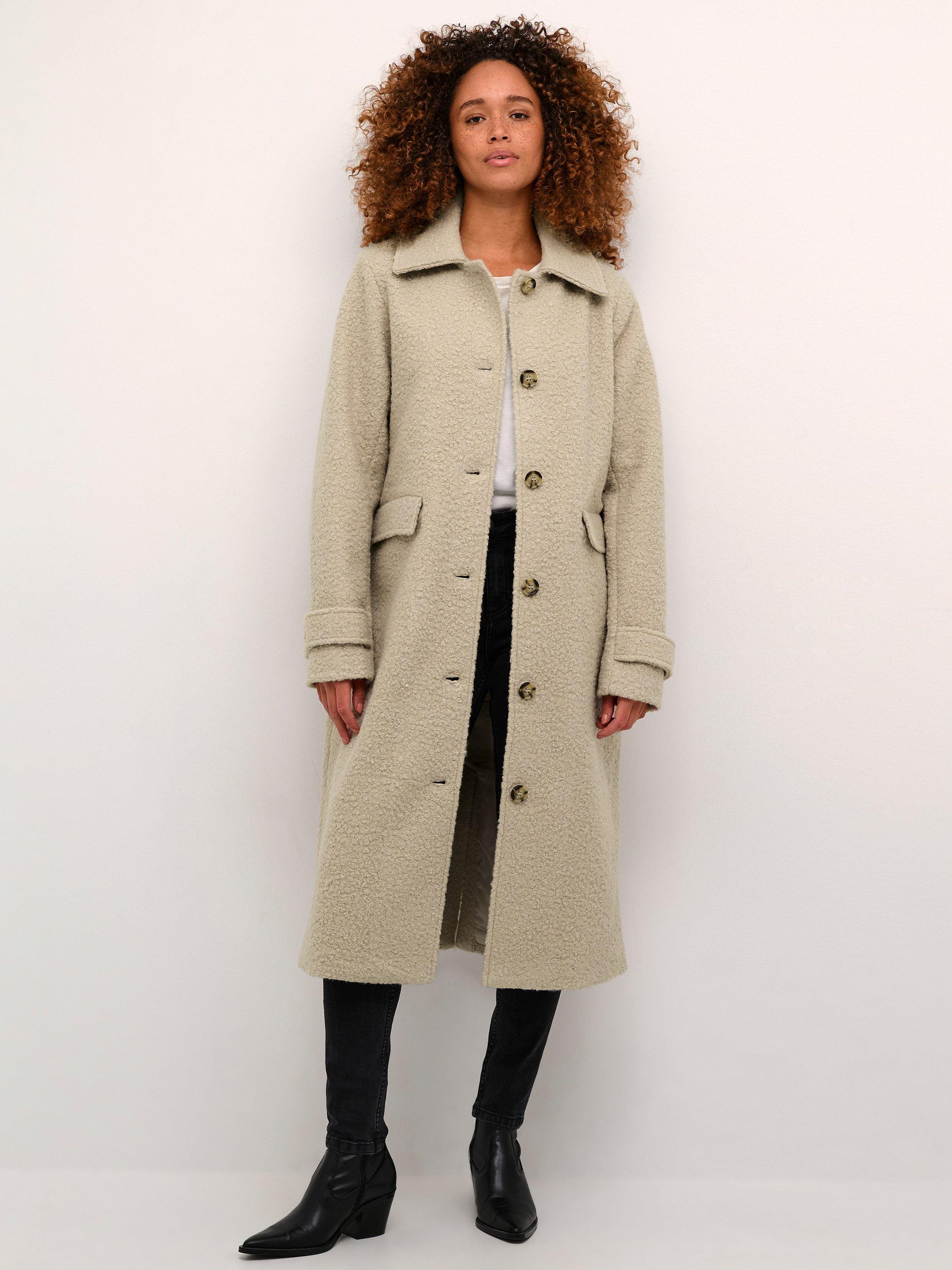 Cream longline teddy coat on sale