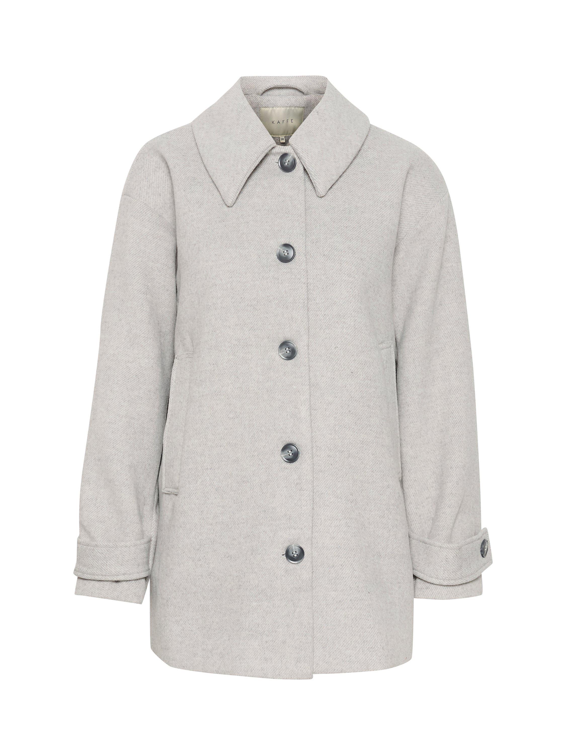 Product image 5 of 6, which shows KAFFE Maja Wool Blend Coat, Grey, 8