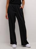 KAFFE Mille Side Stripe Trousers, Deep Black