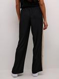 KAFFE Mille Side Stripe Trousers, Deep Black