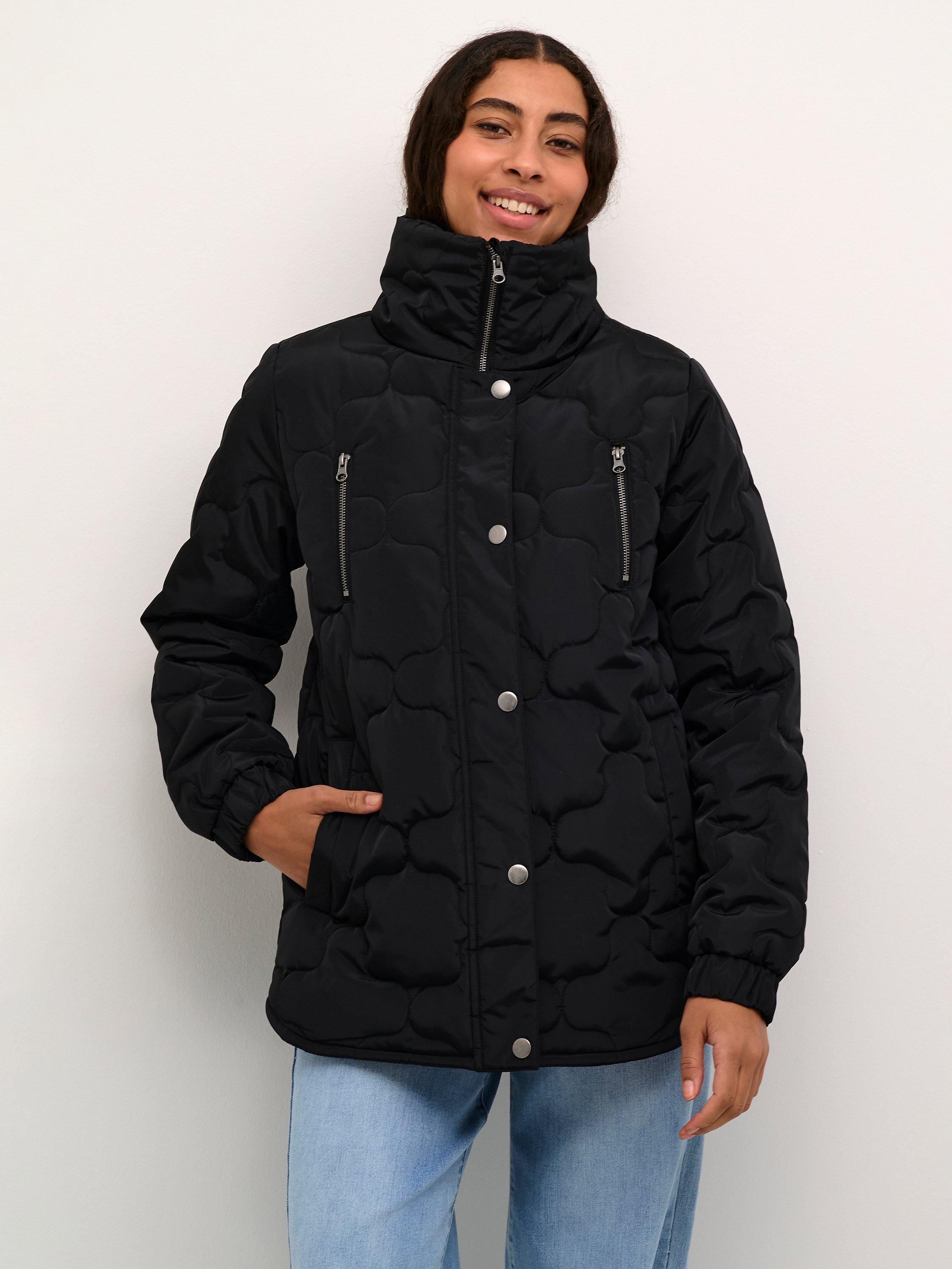 Product image 1 of 6, which shows KAFFE Lindsey Quilted Jacket, Black Deep, 8