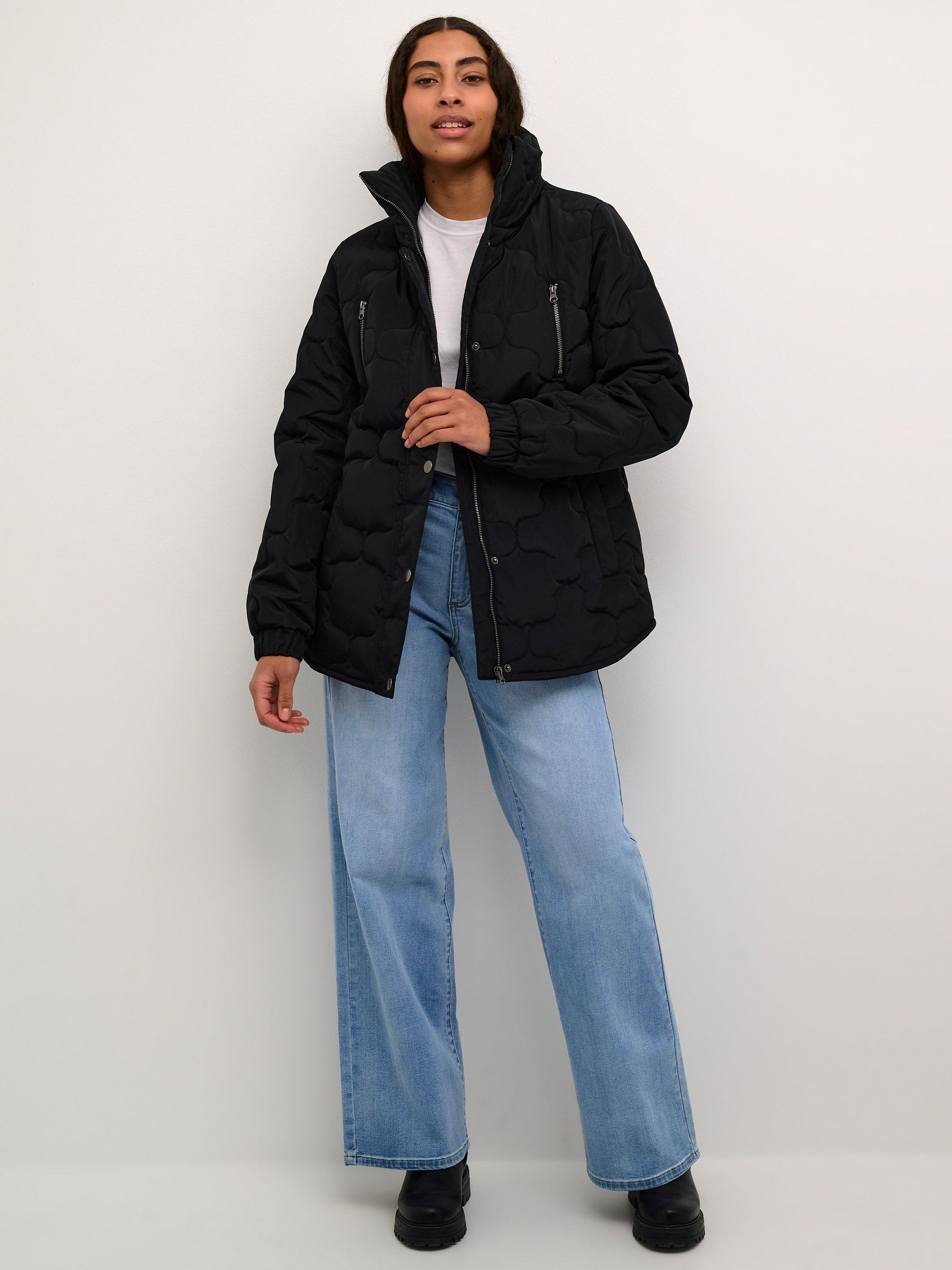 Product image 3 of 6, which shows KAFFE Lindsey Quilted Jacket, Black Deep, 8
