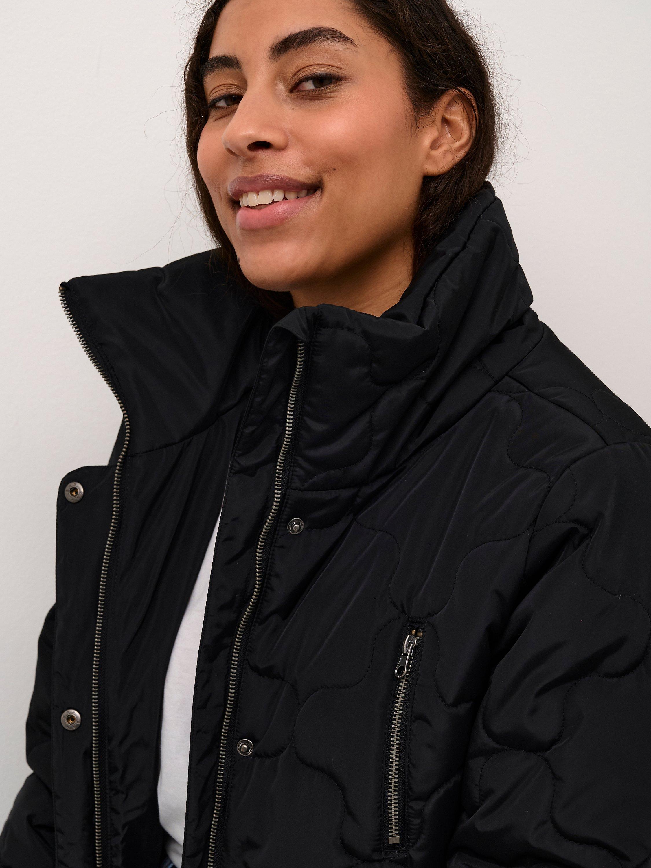 Product image 4 of 6, which shows KAFFE Lindsey Quilted Jacket, Black Deep, 8