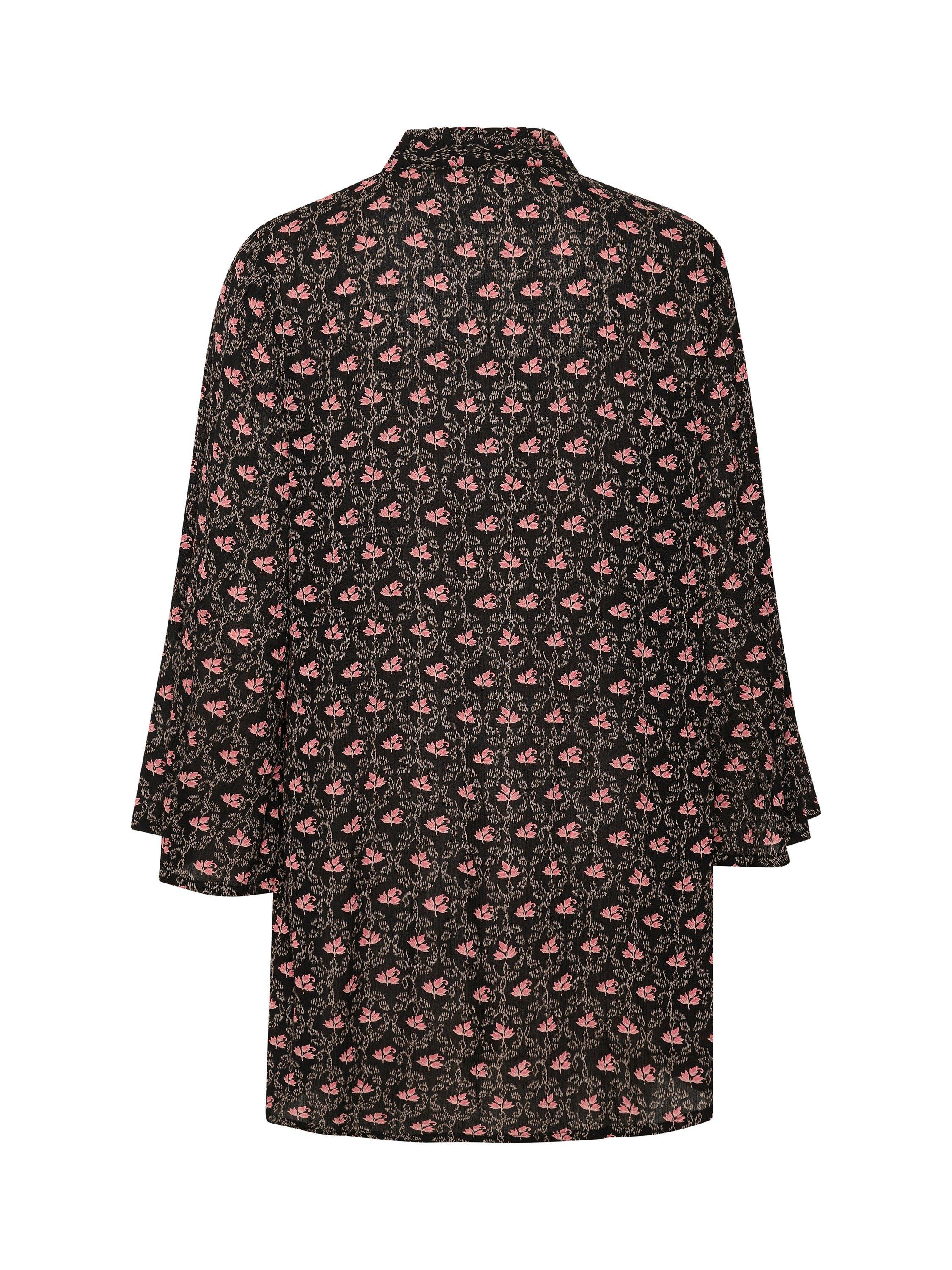 Product image 5 of 5, which shows KAFFE Amber Floral Frill Tunic Top, Black/Multi, 8