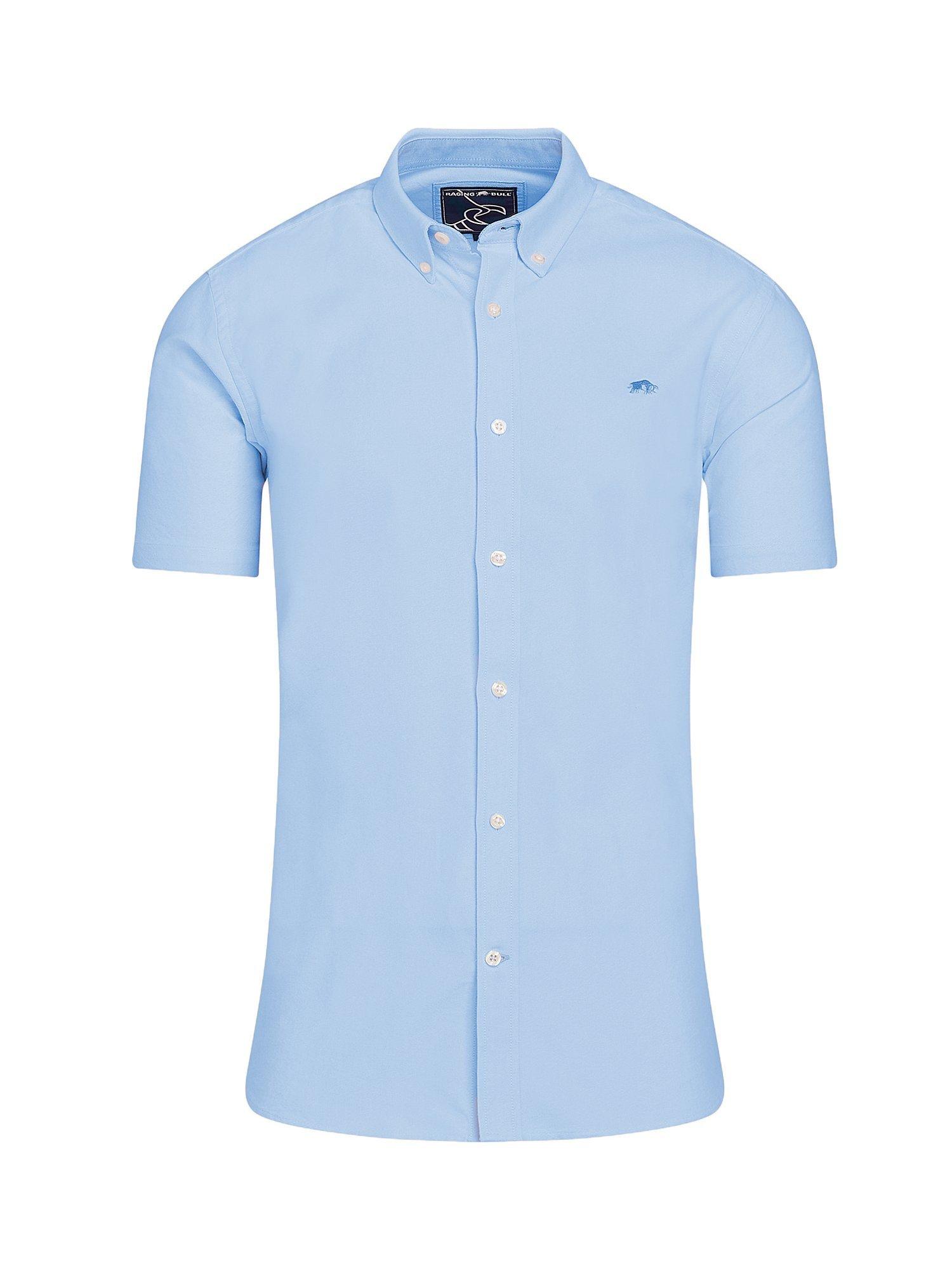 Product image 2 of 5, which shows Raging Bull Short Sleeve Oxford Shirts, Pack of 2, Sky Blue/White, S
