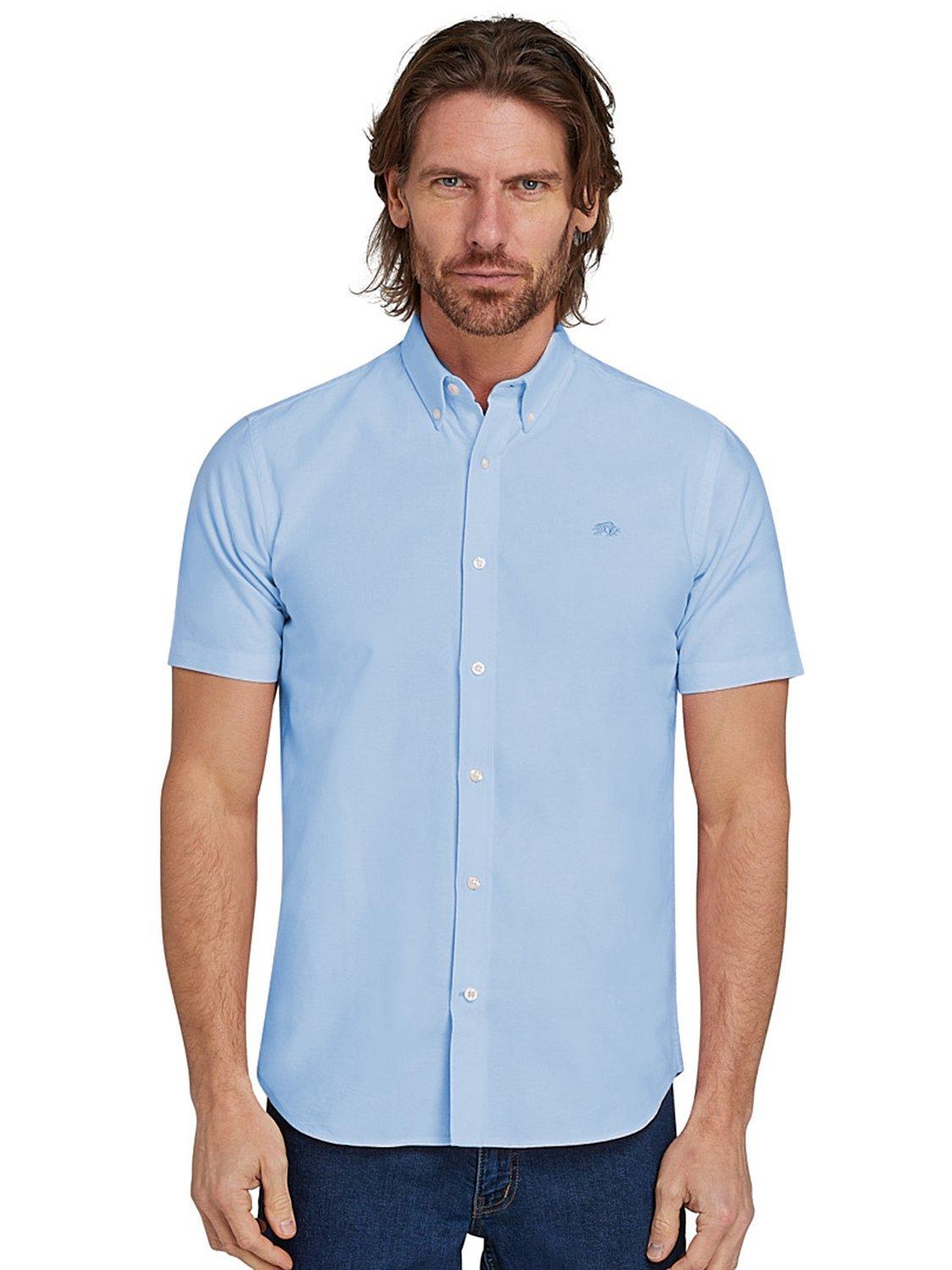 Product image 4 of 5, which shows Raging Bull Short Sleeve Oxford Shirts, Pack of 2, Sky Blue/White, S