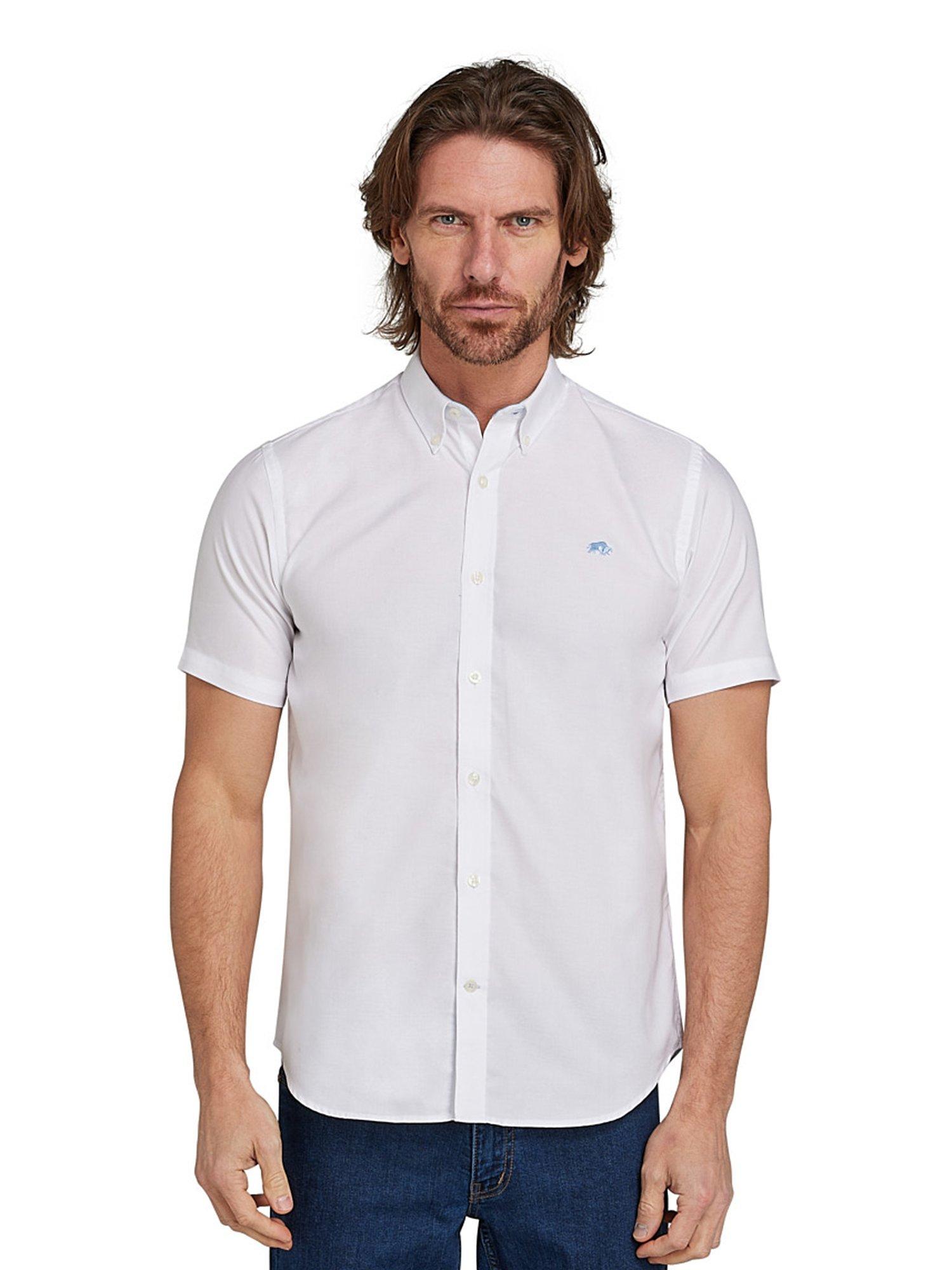 Product image 5 of 5, which shows Raging Bull Short Sleeve Oxford Shirts, Pack of 2, Sky Blue/White, S