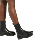 Dune Palmo Chunky Leather Chelsea Boots, Black