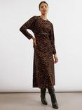 Albaray Animal Print Velvet Dress, Multi