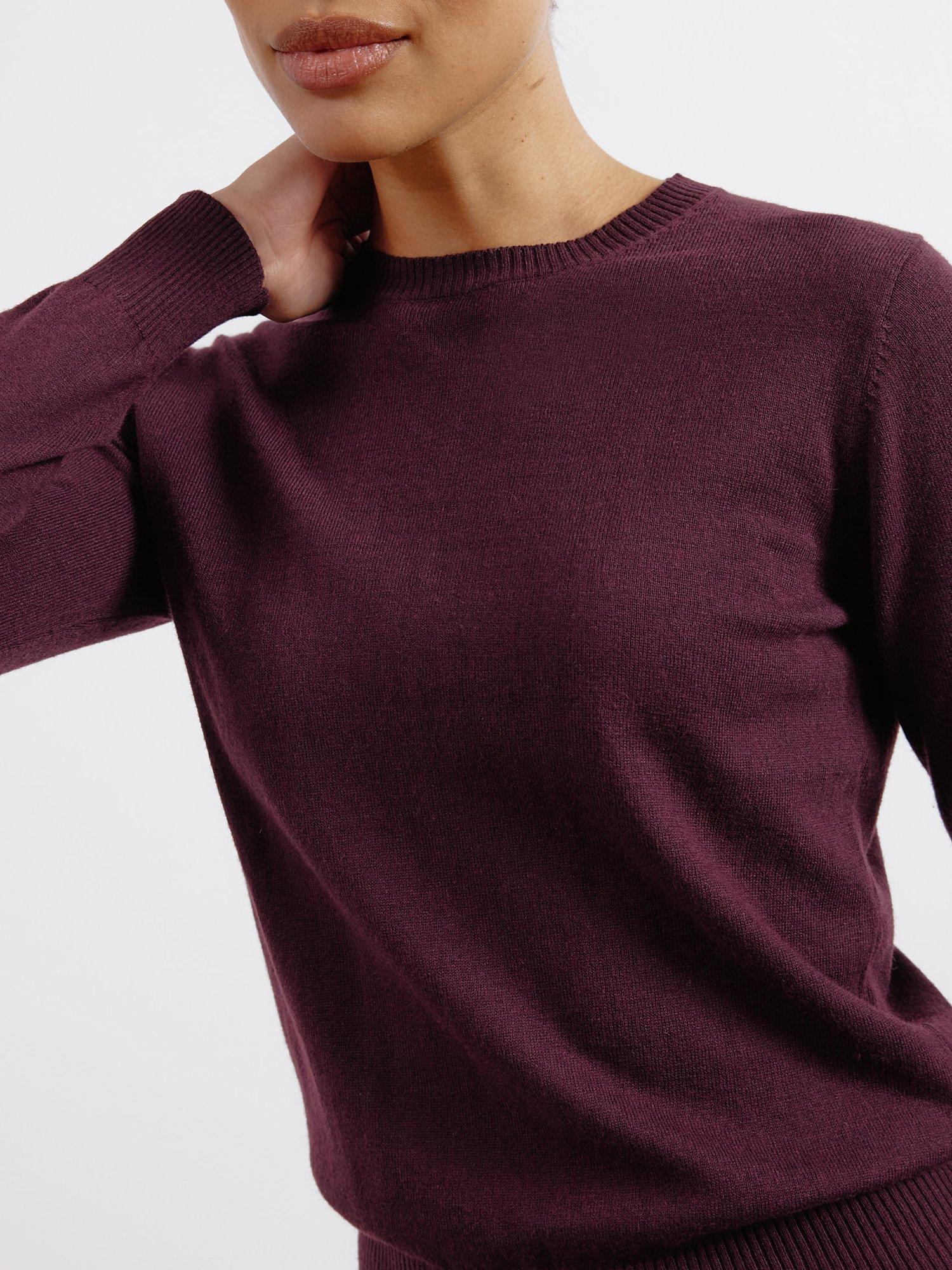 Albaray Cashmere Blend Crew Jumper, Burgundy