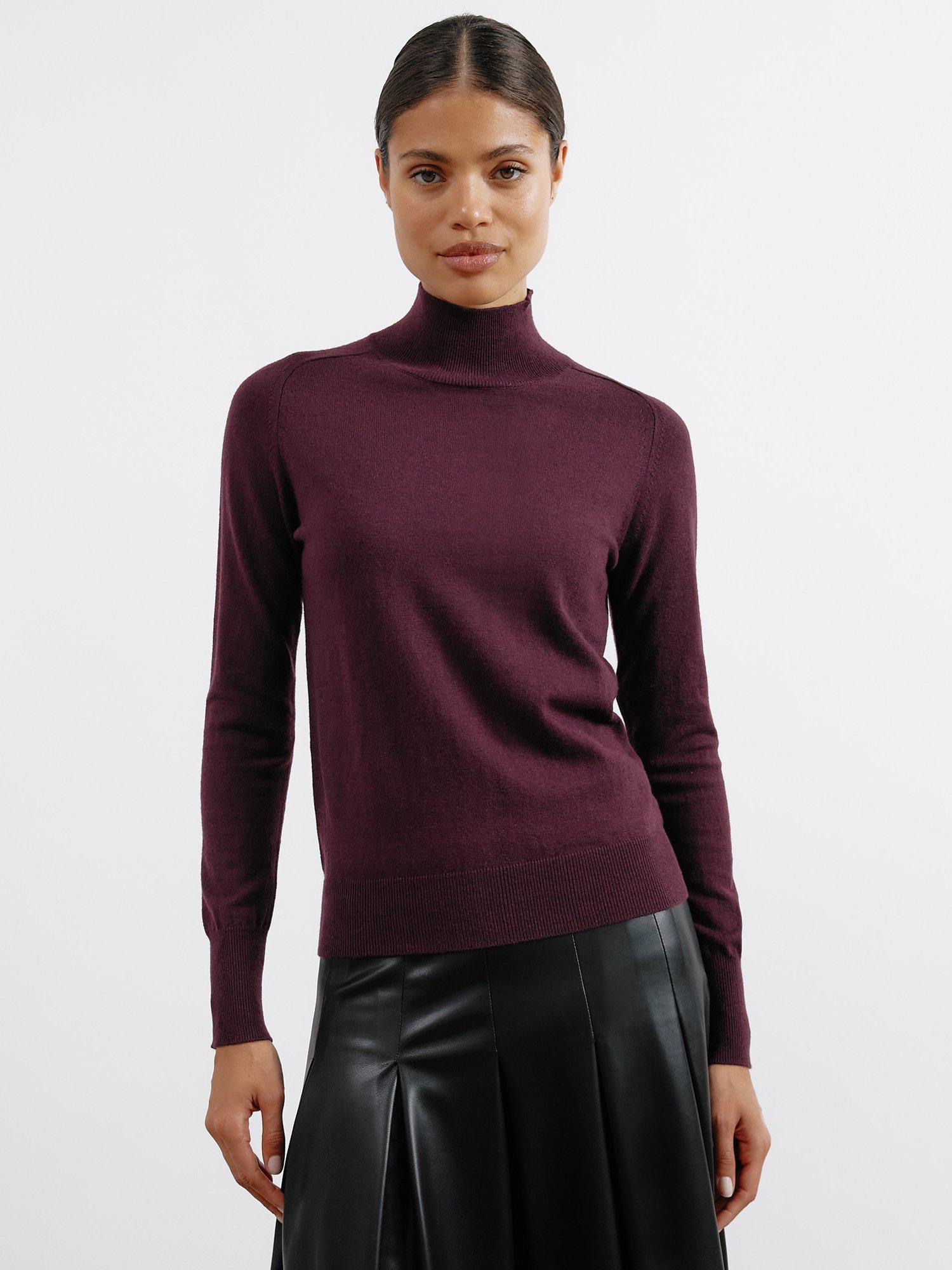 Albaray Cashmere Turtle Neck Jumper, Burgundy