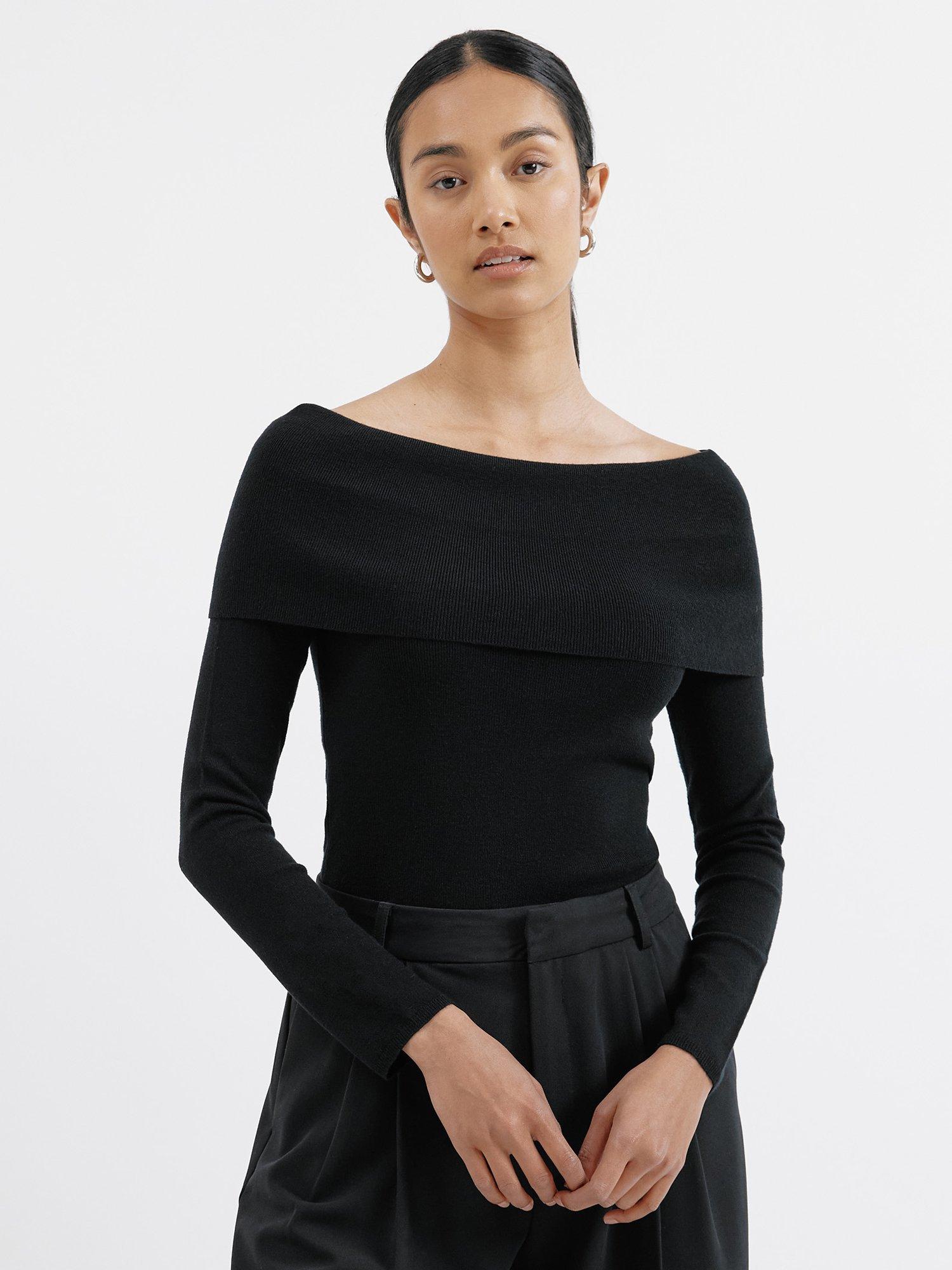 Albaray Bardot Knit Jumper, Black