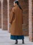 Albaray Long Wool Blend Coat, Tan