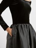 Albaray Velvet & Taffeta Dress, Black