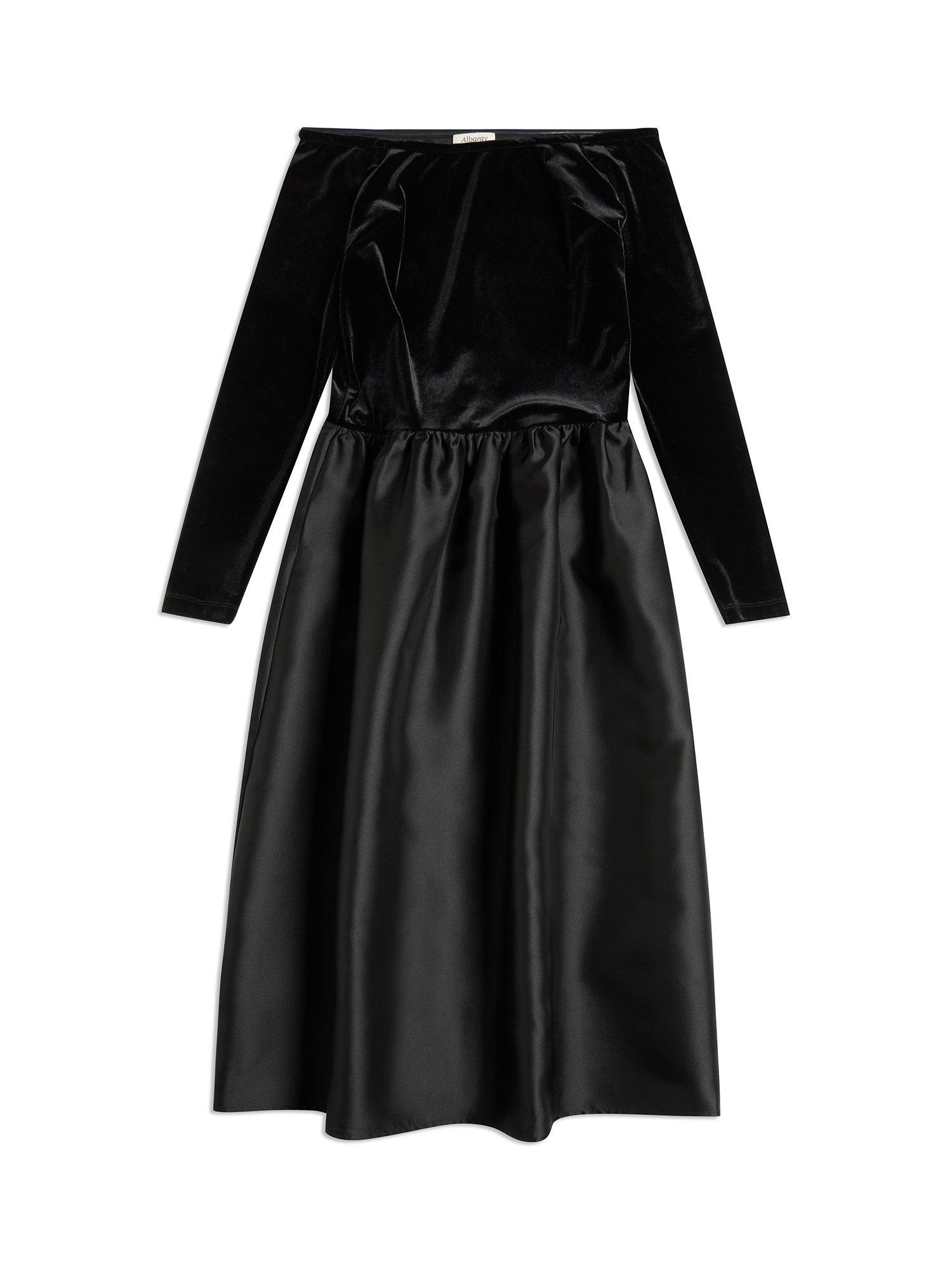 Product image 4 of 4, which shows Albaray Velvet & Taffeta Dress, Black, 8