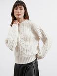 Albaray Cable Knit Wool Blend Jumper, Cream