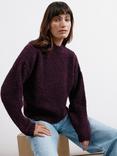 Albaray Boucle Funnel Neck Jumper, Burgundy