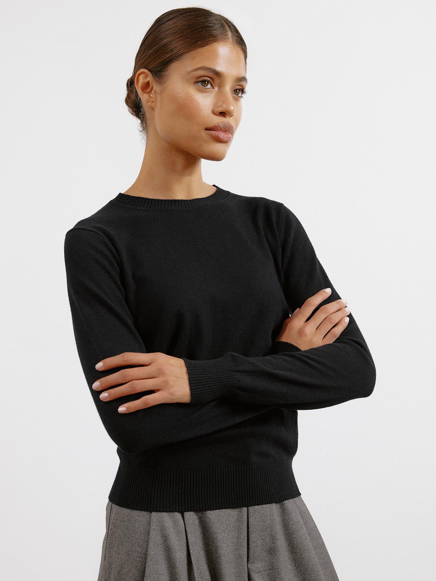 Albaray Cashmere Blend Crew Jumper, Black