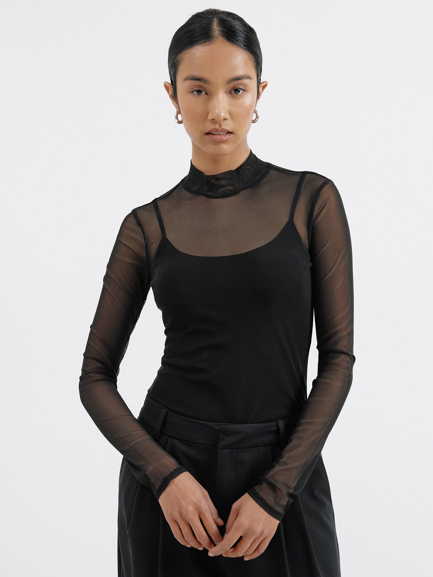 Albaray Mesh Long Sleeve Top Black