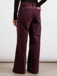 Albaray Organic Cotton Rich Wide Leg Corduroy Trousers, Red