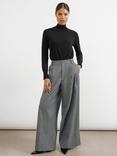 Albaray Flannel Pleat Front Trousers, Grey