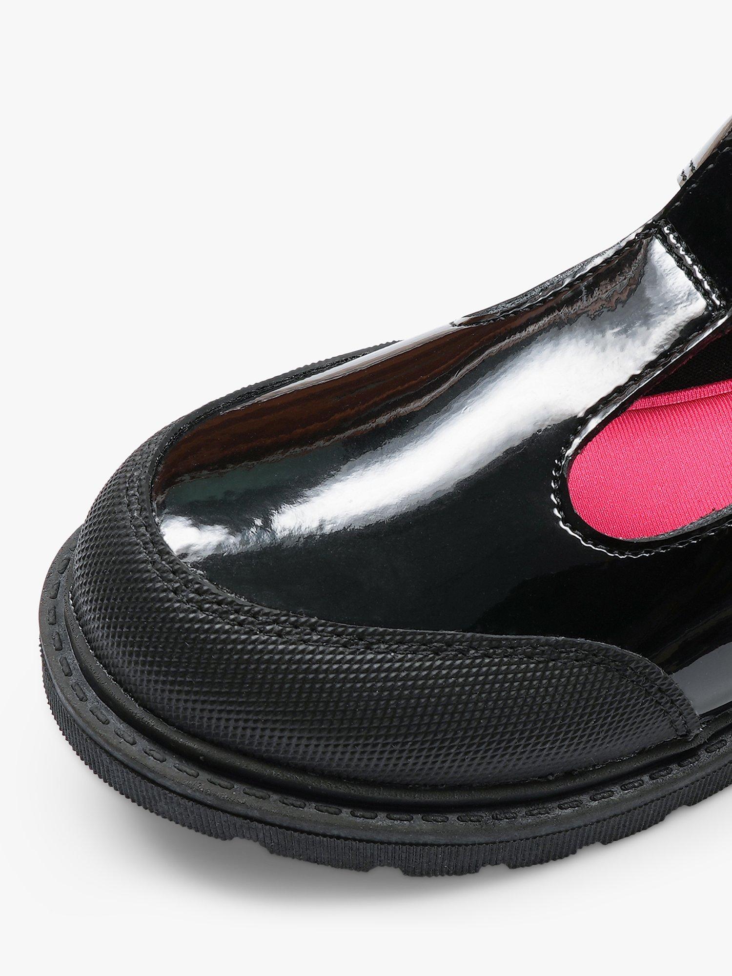 Product image 5 of 7, which shows ToeZone Kids' Clover Patent Leather T-Bar Flower School Shoes, Black, 8 Jnr