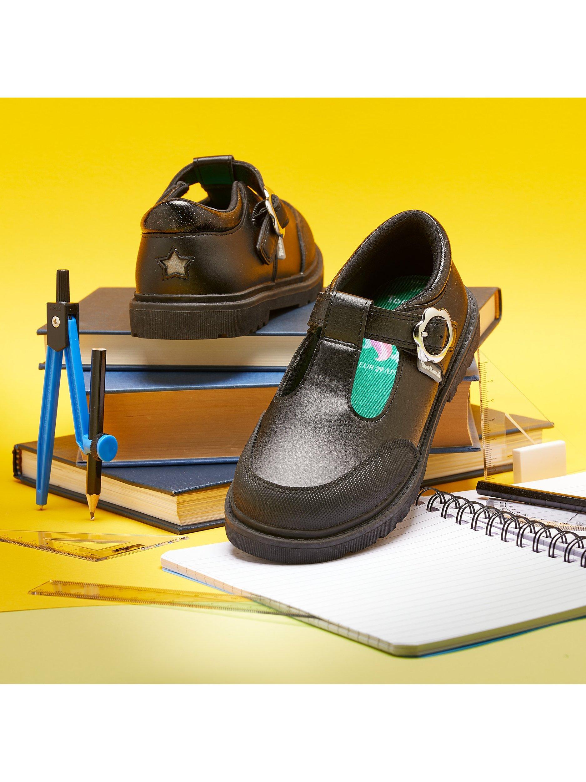 Product image 8 of 9, which shows ToeZone Kids' May Vegan T-Bar Unicorn School Shoes, Black, 8 Jnr